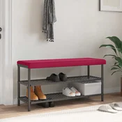 Vidaxl Blazina za klop Žamet Vinorodna rdeča Globina 35 cm