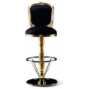 Casa Padrino Luxury Baroque Bar Chair Black/Gold/Brass - Made in Italy