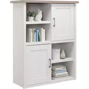 VISOKA KOMODA 106/135/42 cm bela, boja hrasta tartufa