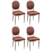 Casa Padrino luxury baroque dining chair set of 4 bordeaux red/white