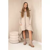 Insulated dress with long sides light beige