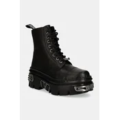 New Rock Usnjeni nizki škornji CRUST NEGRO + REACTOR NEGRO