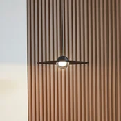 Lucande LED viseča svetilka Tethrion, črna, aluminij, O 40 cm - Dnevna soba/jedilnica - Dizajn - črni pesek