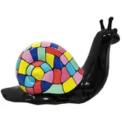 Casa Padrino luxury designer decorative sculpture snail black/multicolored 100 x H. 50 cm - Large decorative figure - XXL decorative sculpture - XXL decorative figure - Luxury XXL figures