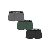 Boxer Shorts 3-Pack Grey+Dark Green+Black