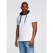 Ombre Mens SLIM FIT T-shirt with round neckline and logo - white