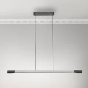 Paul Neuhaus LED viseča svetilka Hoop, aluminijaste barve, 128 cm, z možnostjo - Dnevna soba/jedilnica - Sodobni
