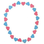 Djecja ogrlica s ružicastim i plavim srcima