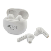 Earbuds brezžične Bluetooth slušalke Guess Dynasty s prenosno polnilno postajo - bele
