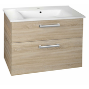 Kozmetična omarica VEGA, 82 x67,6 x 43,8 cm, 2 x predal, hrast platin - Hrast platin - 24 - 43.80 - MDF/laminat - Obešen na steno - Aqualine - POLY A VEGA - 82.00 - Sodoben kvadraten - 82x67,6x43,8 cm - 67.60