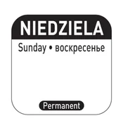 Hendi Nalepke za varnost živil za posode za večkratno uporabo Sunday PL RU EN 1000 kosov 850138
