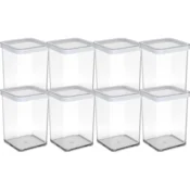 Rotho Kvadratna posoda za priboljške 8x1L, bela, loft