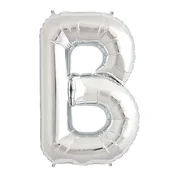 shumee Balon s črko B, srebrn, 40 cm, folija, za rojstni dan, poročno zabavo.