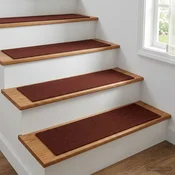 vidaXL Podloge za stopnice 15 kos 76 x 20 cm Burgundija Poliester