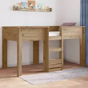 Krevet na kat za djecu s pohranom Umjetnicki hrast 80 x 200 cm