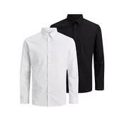 Jack&Jones 2 PAK - moška srajca JJJOE Slim Fit 12182995 Black/BELA (Velikost M)