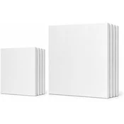 Nikcorp Komplet 8 slikarskih platnov na napenjalnem ogrodju 100% bombaž, 4x 20 x 20 cm 4x 30 x 30 cm, 280 g/m2, srednjezrnata tekstura, trojno grundirano brez kislin, za akril olje tempera gvaš akvarel
