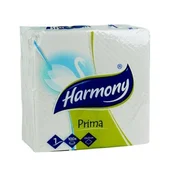 Papirnate serviete enoslojne HARMONY Prima 33 x 33 cm bele 100 kosov