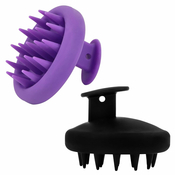 Generic Silikonska masažna krtača za šamponiranje lasišča, masažna krtača za prhljanje lasišča za lase za odstranjevanje prhljaja, krtača za mokro in suho lasišče za sprostitev pritiska, nega lasi, (21077363)