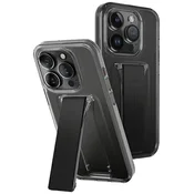 UNIQ Ovitek Heldro Mount s stojalom za iPhone 15 Pro 6,1 dimljen/dimljen
