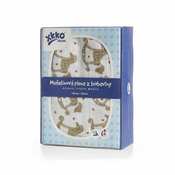 XKKO Organic bombažna plenica 120x120, skakalni konji zlato