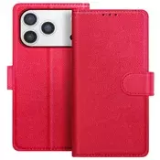 AVIZAR Denarnica za iPhone 17 Pro serije Chesterfield s funkcijo stojala, Rdeča, (5000190197)