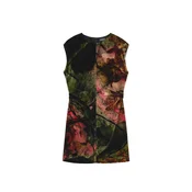 Desigual Obleka Desigual x M. C. Lacroix temno zelena/rdeča/pastelno rdeča/črna