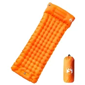 Vidaxl Samonapihljivo ležišče za kampiranje z blazino 1 osebo oranžno