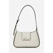 Usnjena torbica Karl Lagerfeld bela barva, A1W30149