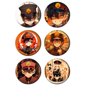 Set bedževa Anime Toilet bound Hanako kun, 37 mm, 6 kom