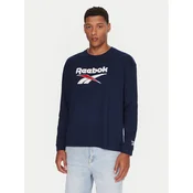 Reebok Majica z dolgimi rokavi RK25155CCM Mornarsko modra Regular Fit
