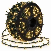 Lučke za božično drevo 2000 LED 120 m toplo bela FLASH IP44 debel kabel na kolutu