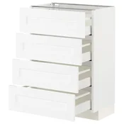 METOD / MAXIMERA Podni element 4 fronta/4 fioke, bela Enköping/bela im. drveta, 60x37 cm