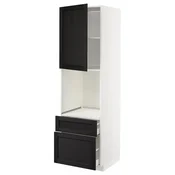 METOD / MAXIMERA Vis.el.pec s fiok/2frnt/srd/g.fiok, bela/Lerhyttan crno bajcovano, 60x60x200 cm