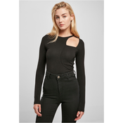 Womens Organic Long Sleeve Cutout Black