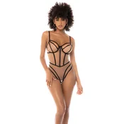 Mapale Ženski sexy bodi Nude, Crni