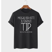 MAFIMI Muška majica Mogao bih biti jutarnji tip, Crna