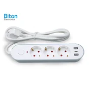 Biton Prenosna prikljucnica Gs03Ku, 3/3Met, 2 USB, TIPC