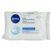 Nivea Aqua Effect osvježavajuće vlažne maramice za čišćenje za normalnu i mješovitu kožu lica (Refreshing Facial Cleansing Wipes) 25 kom