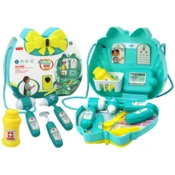 slomart Otroški zdravniški set LEAN TOYS v torbici na vrvici, turkizna