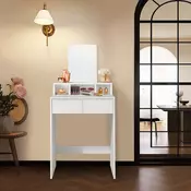 Songmics Toaletna mizica 40x60x127 cm bela