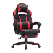 SONGMICS Gaming stol, črno-rdeč, OBG73BRV1