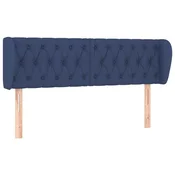 Vidaxl Vzglavje z ušesi modro 163x23x78/88 cm blago