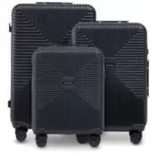 Set od 3 WINGS PC ECO CRNE kofera