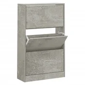 Vidaxl Omarica za čevlje betonsko siva 63x24x103 cm inženirski les