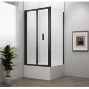 POLYSAN DEEP BLACK Pravokotni Tuš Kabina 1000x900mm, Čisto Steklo, Prilagodljiva L/P Varianta