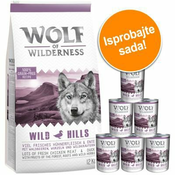 WOLF OF WILDERNESS suha hrana 12kg + mokra hrana 6 x 400g / 6 x 800g (VARIJANTA 3)