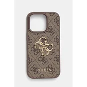 Etui za telefon Guess iPhone 16 Pro 6.3 boja: smeđa, GUHCP16L4GMGBR