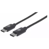 Kabel MANHATTAN, USB 2.0, USB-C (M) na USB-C (M), 1.0m
