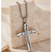 Ogrlica Sapid Cross - Srebrna KP34102